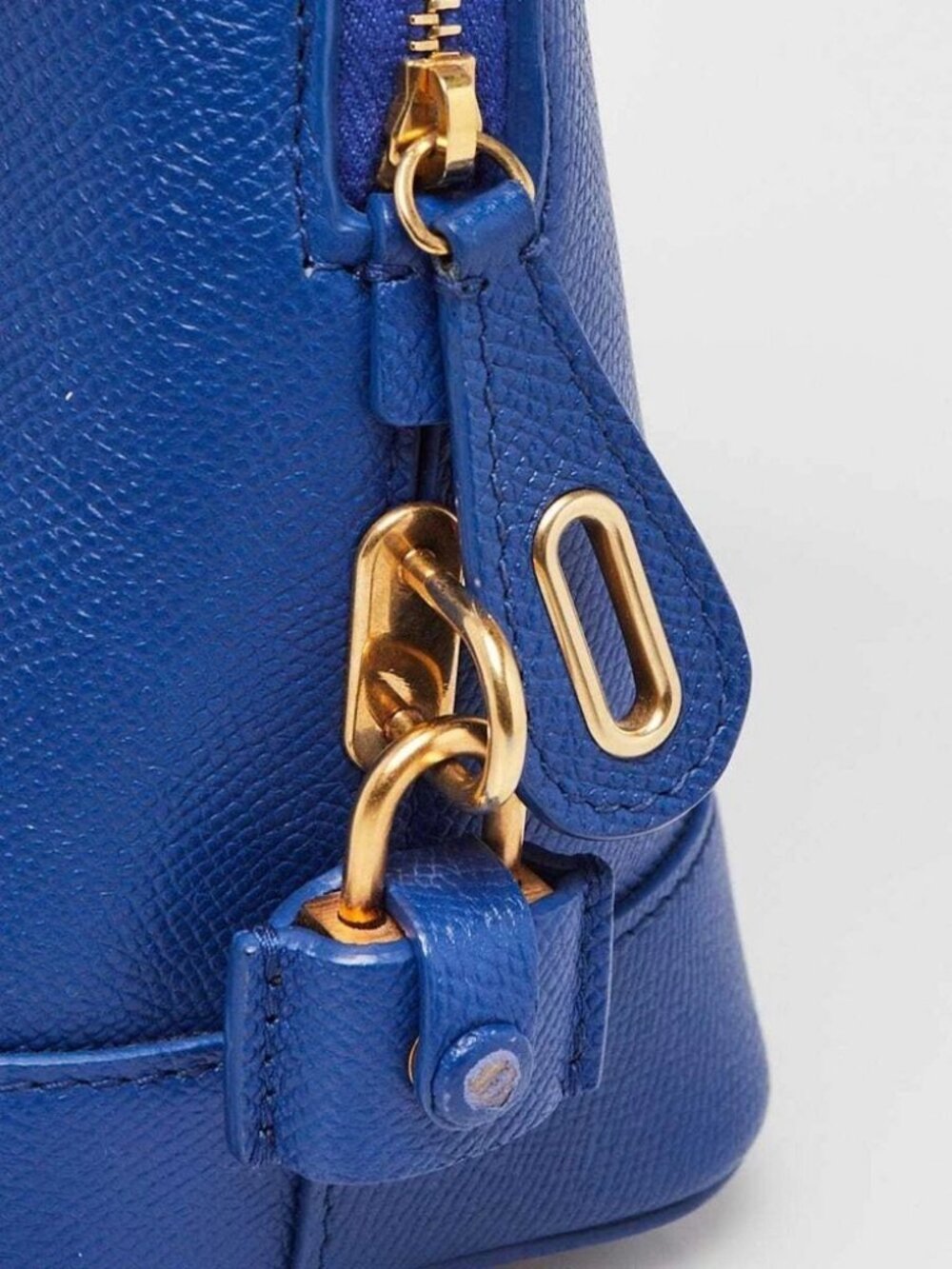 Balenciaga Blue Stamped Calfskin Leather Small Ville Satchel Bag - Picture 6 of 12